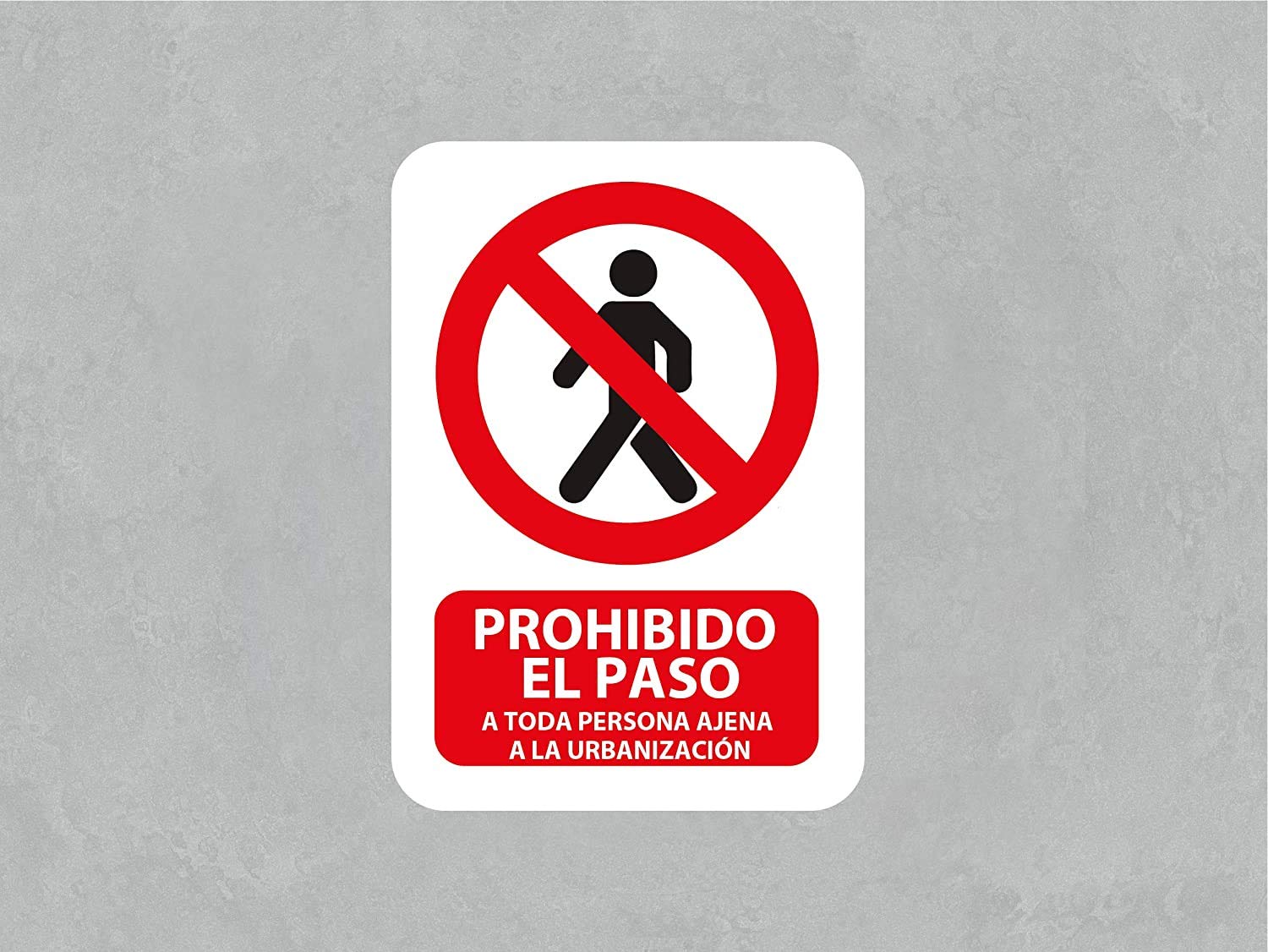 Pack 10 Señales de Prohibido el Paso a Toda Persona Ajena a la Urbanización | Medida 14,85x21cm | Señaletica en Material PVC 3 mm | Duradera y Económica