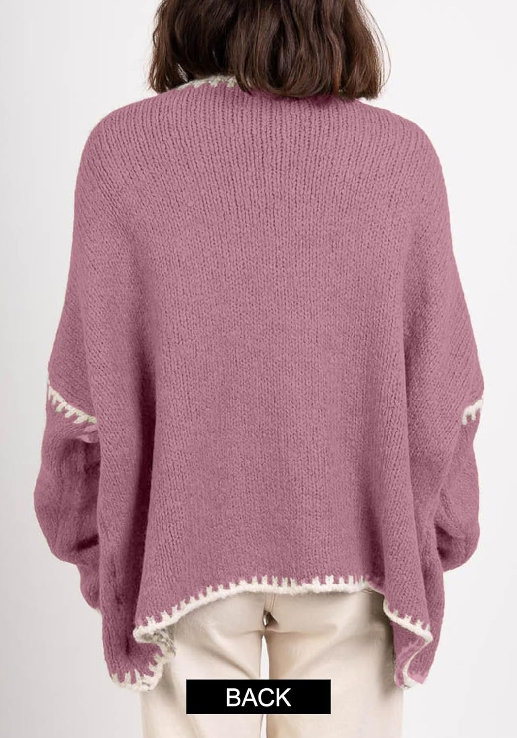 LKOUS Women's Chunky Oversized Cardigan,Warm Lantern Sleeve Open Front Knit Sweater for Fall Winter Casual Outwear - Image 2