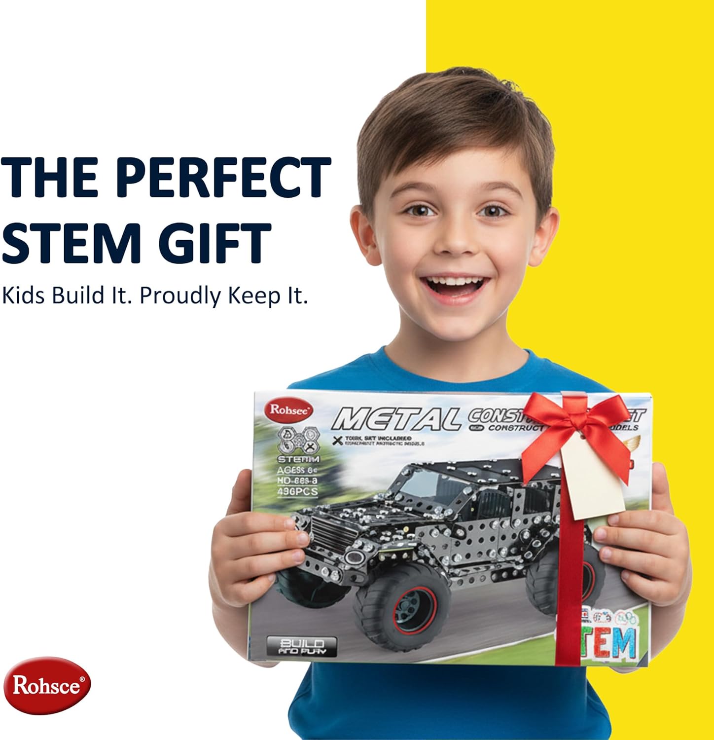 Metal Building Toys for Boys & Girls 8-12 Years Old, 496 Pcs Off-Road Vehicle Model Truck Kits, STEM Engineering Construction Set, Monster Car Educational Gift for Kids Ages 8 9 10+
