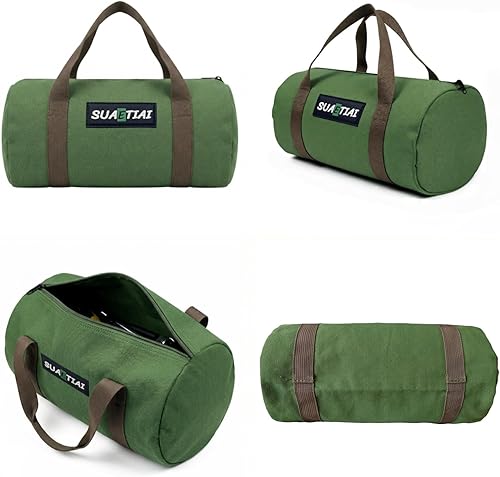 Miniatura 6 de Bolsas de herramientas pequeñas de 12 pulgadas para hombres, bolsa de almacenamiento de herramientas con cremallera de boca ancha, bolsa de