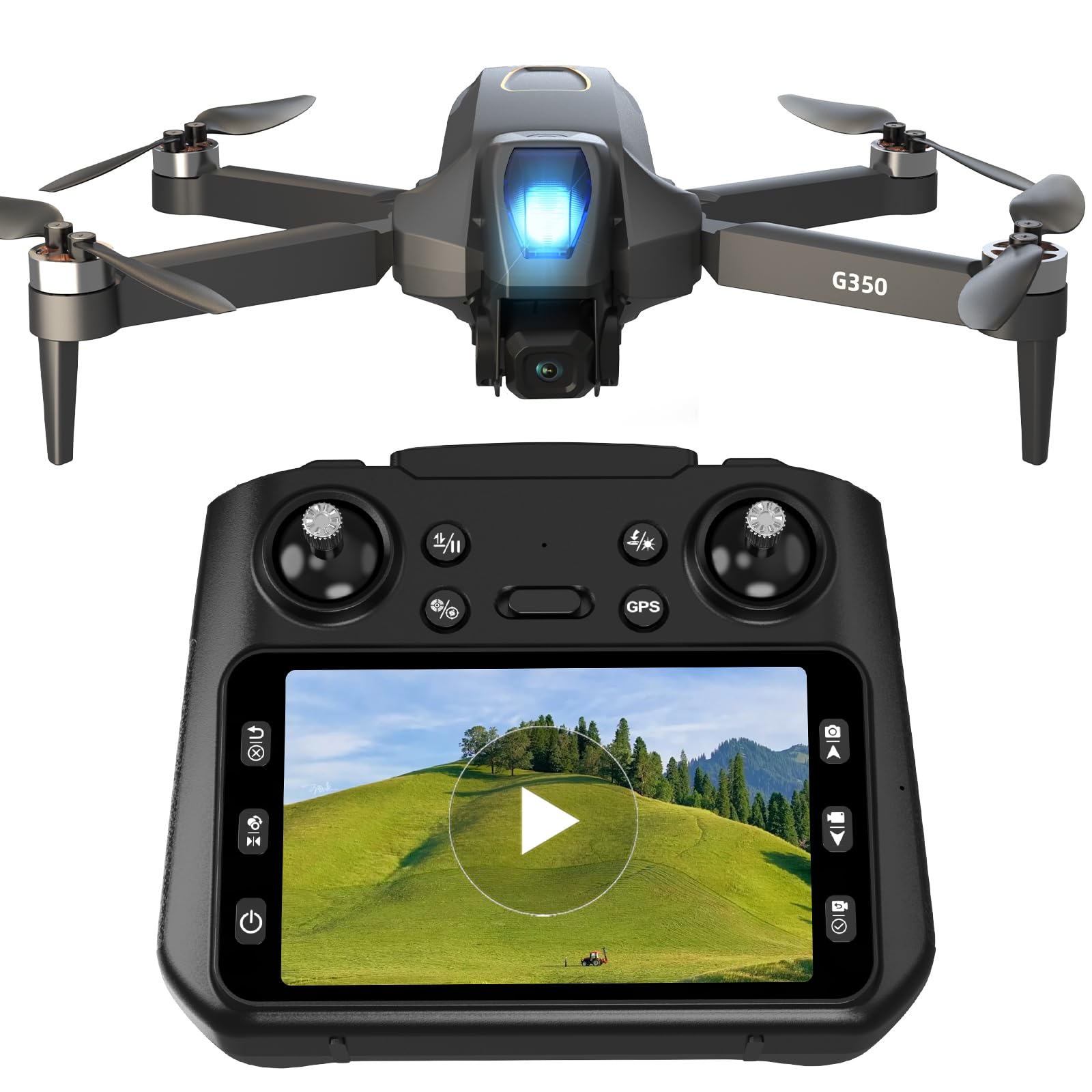 Drone GPS con Telecomando, Droni con telecomando dotato di schermo da 4,5″