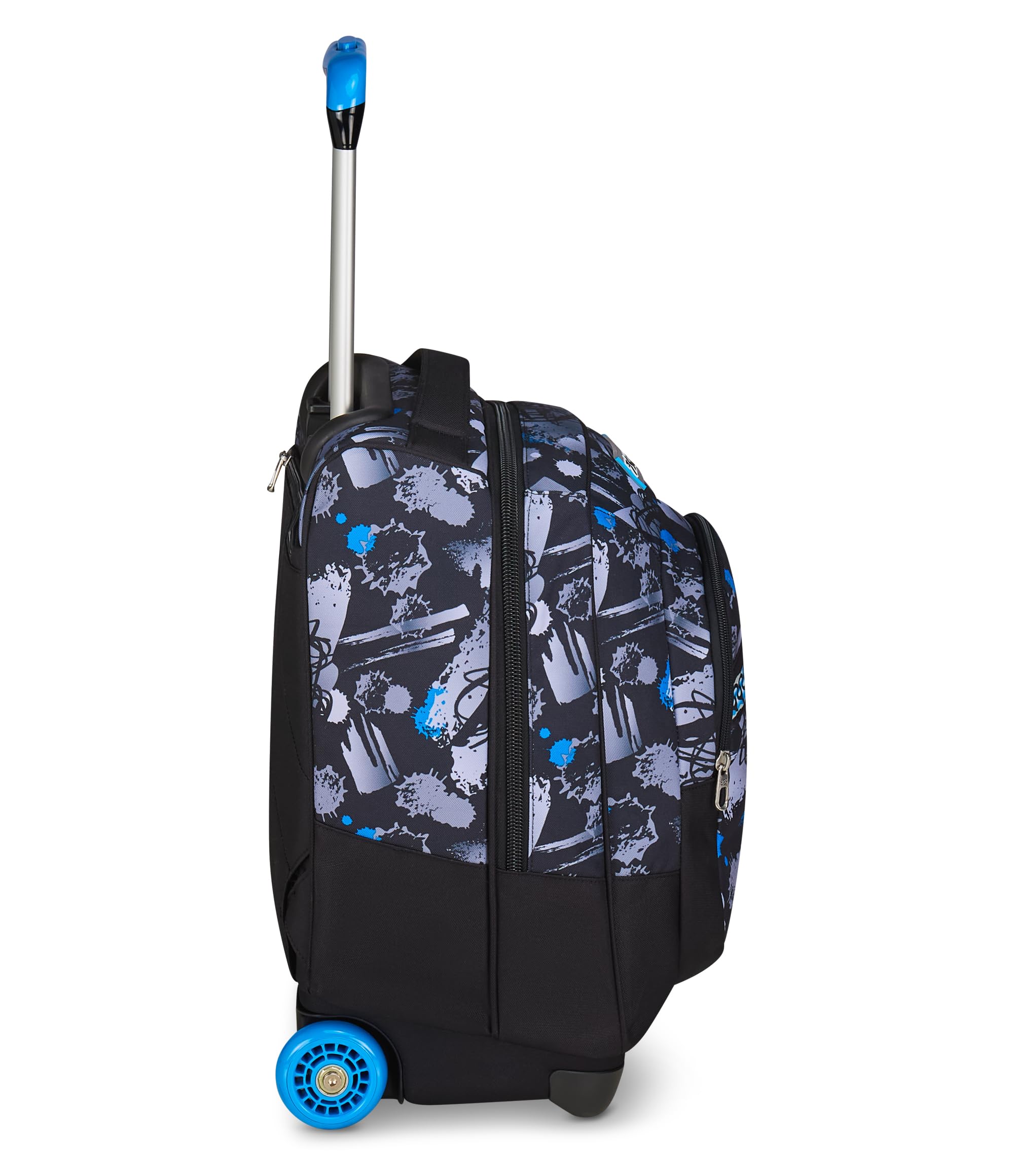 Seven Zaino Trolley, Scuola Elementare, Doppio Uso, Doppio Scomparto, Spallacci a Scomparsa, Bambino, Hue & Writes, nero/blu