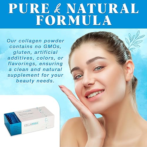 Miniatura 6 de COLLAMEDIC Polvo de péptidos de colágeno  Colágeno marino bioactivo hidrolizado puro  Suplemento de proteína natural en polvo para piel, cabello,