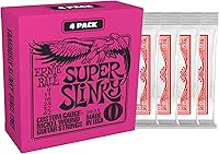 Vista 3 de Ernie Ball Super Slinky - Cuerdas de guitarra eléctrica con heridas de níquel, paquete de 4 unidades, calibre 9-42