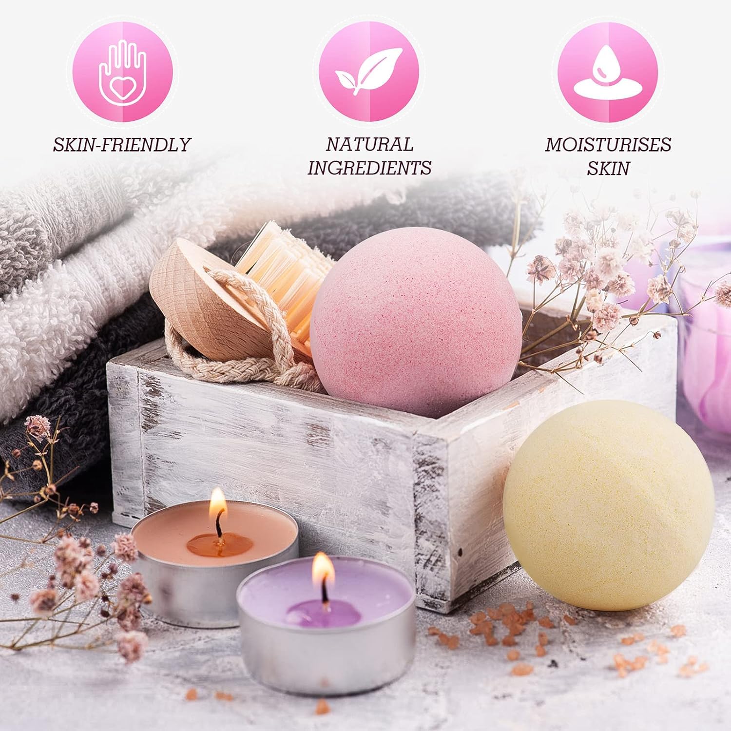 Bombe de Bain Original,16PCS Boule de Bain Femme Relaxante ,Coffret Bombe de Bain