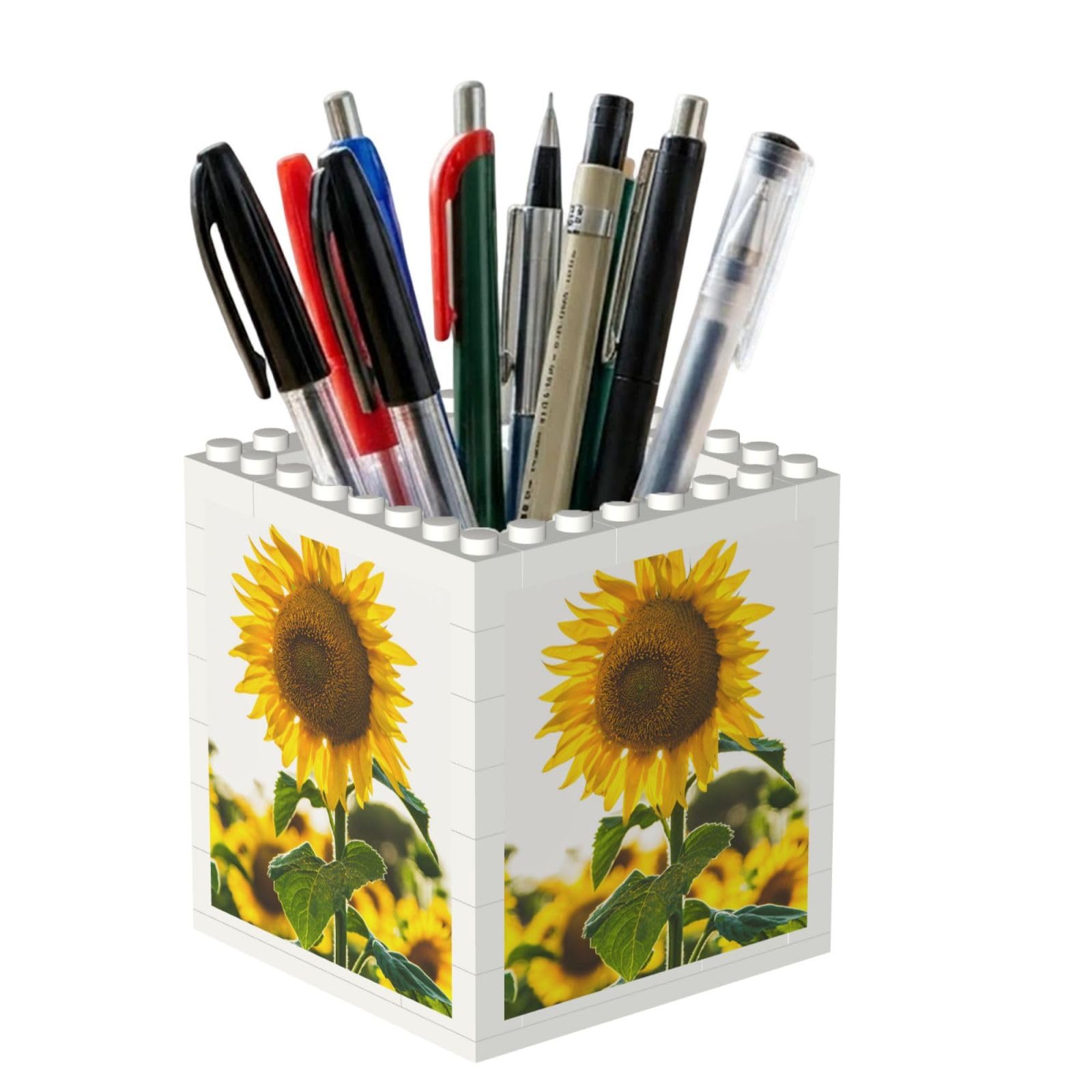 Poadnly Sunflower, Pen Pot Pencil Holder for Office Home School, Compact Desk Organiser for Office Stationery