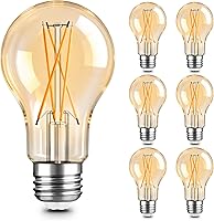 Vista 7 de TJOY 6 Pack A19 Vintage LED Edison Bulbs, Dimmable Light Bulb 50W Equivalent, 5000K Daylight, 5W E26 Standard Base, 470Lumens, CRI80+, Clear Glass