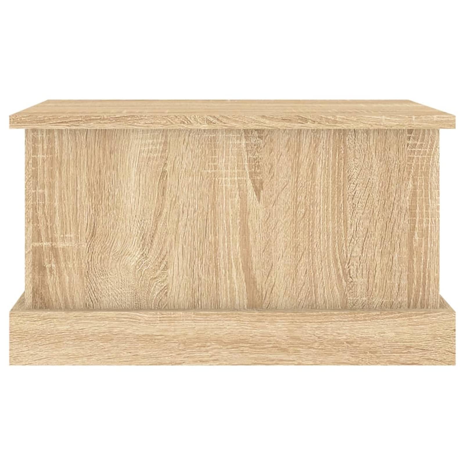 IKAYAA Baule da Esterno in Legno - Rovere Sonoma - 50 x 30 x 28 cm - Cassapanca Contenitore da Esterno - Giardino