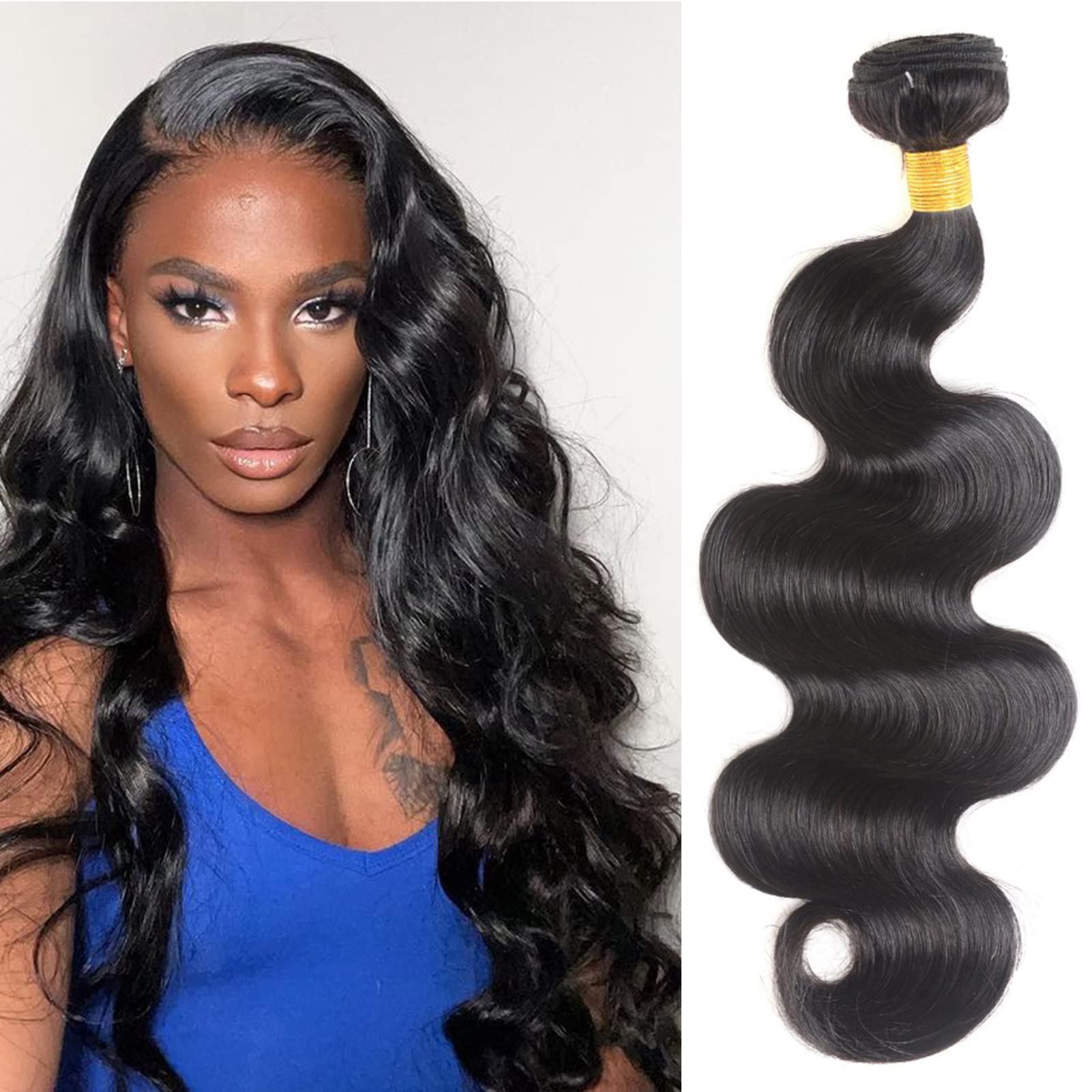 Brazilian Body Wave Bundles Human Hair 100% Unprocessed Virgin Human Hair Bundles Body Wave Natural Black Machine Double Weft Bundle 100G