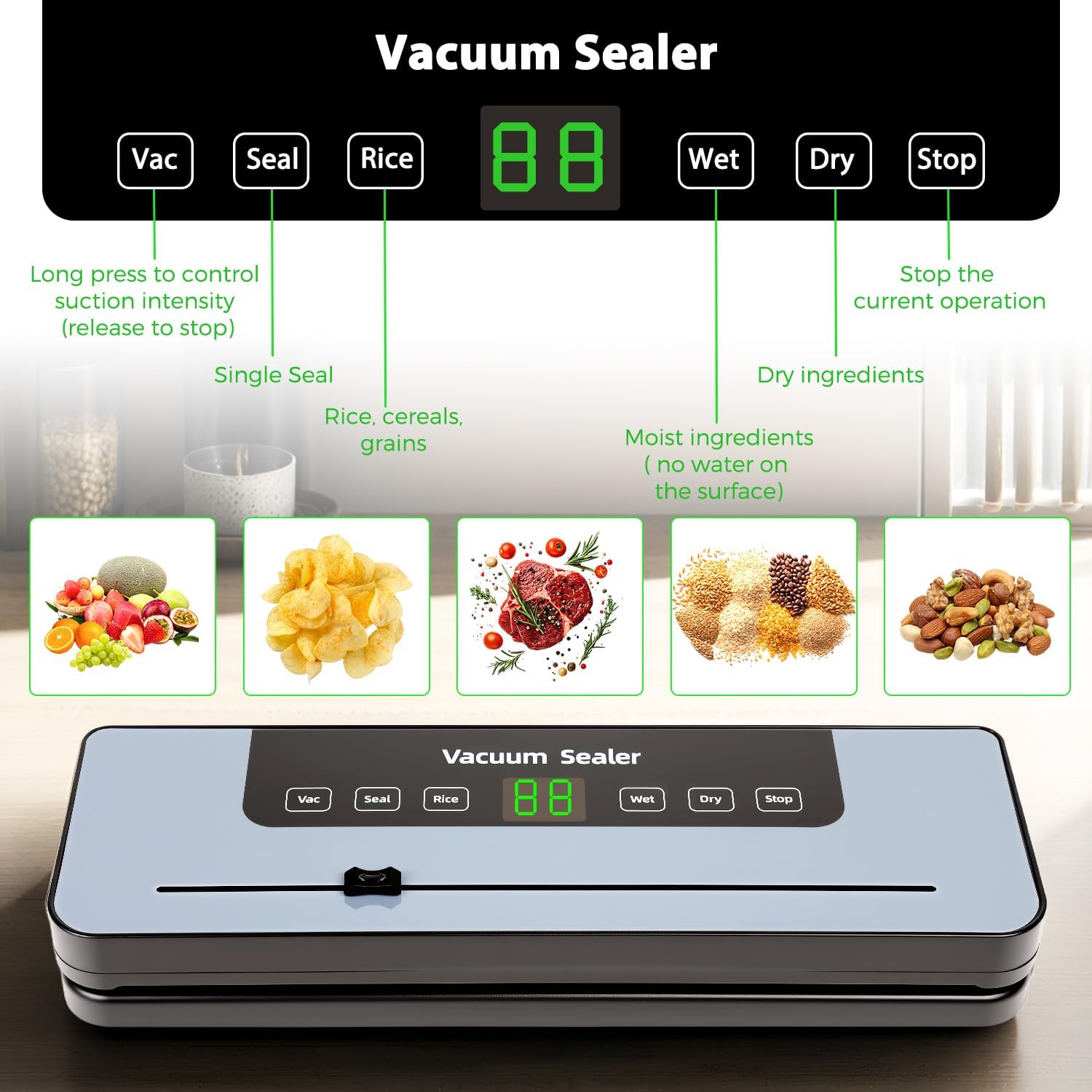 C Machine Sous Vide Alimentaire Puissant Appareil De Mise Sous Vide Avec 10 Sacs Sous Vide Petite Machine D'emballage Alimentaire - Electroménager