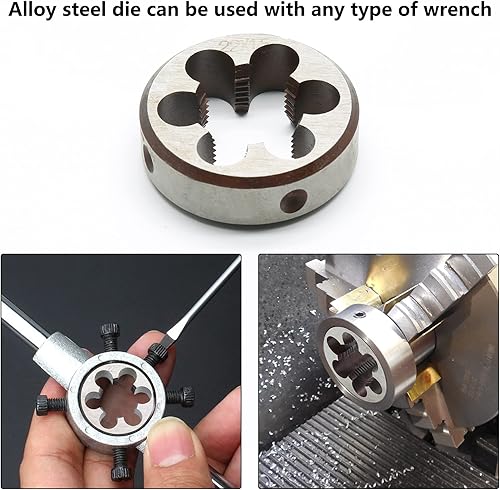 Miniatura 12 de M20 x 1,5 rosca métrica derecha muere para roscado, rosca de 0.787 in y paso de 0.059 in, acero de aleación