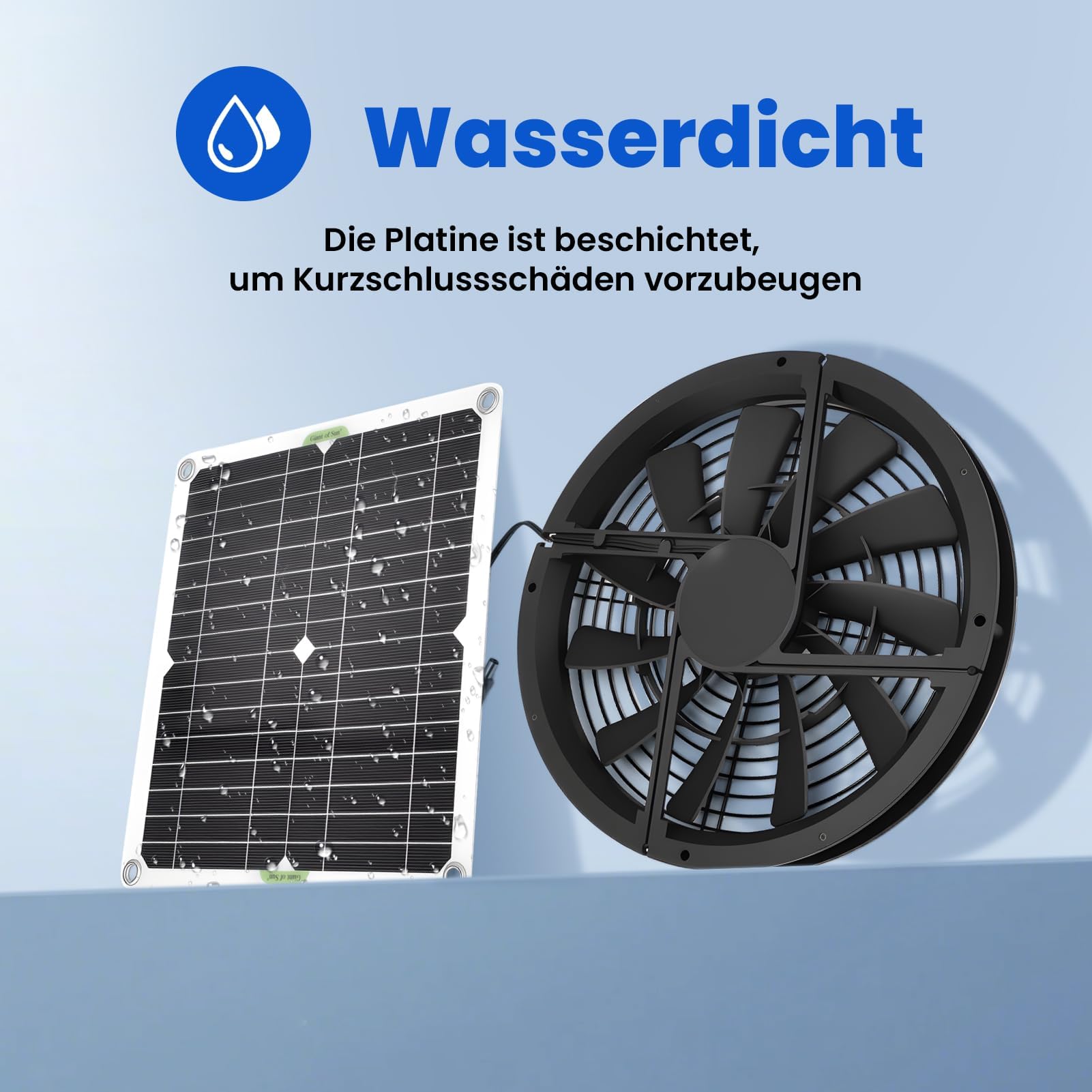 Ejoyous Ventilateur Solaire 100 W, Panneau Solaire étanche pour Serres Maisons