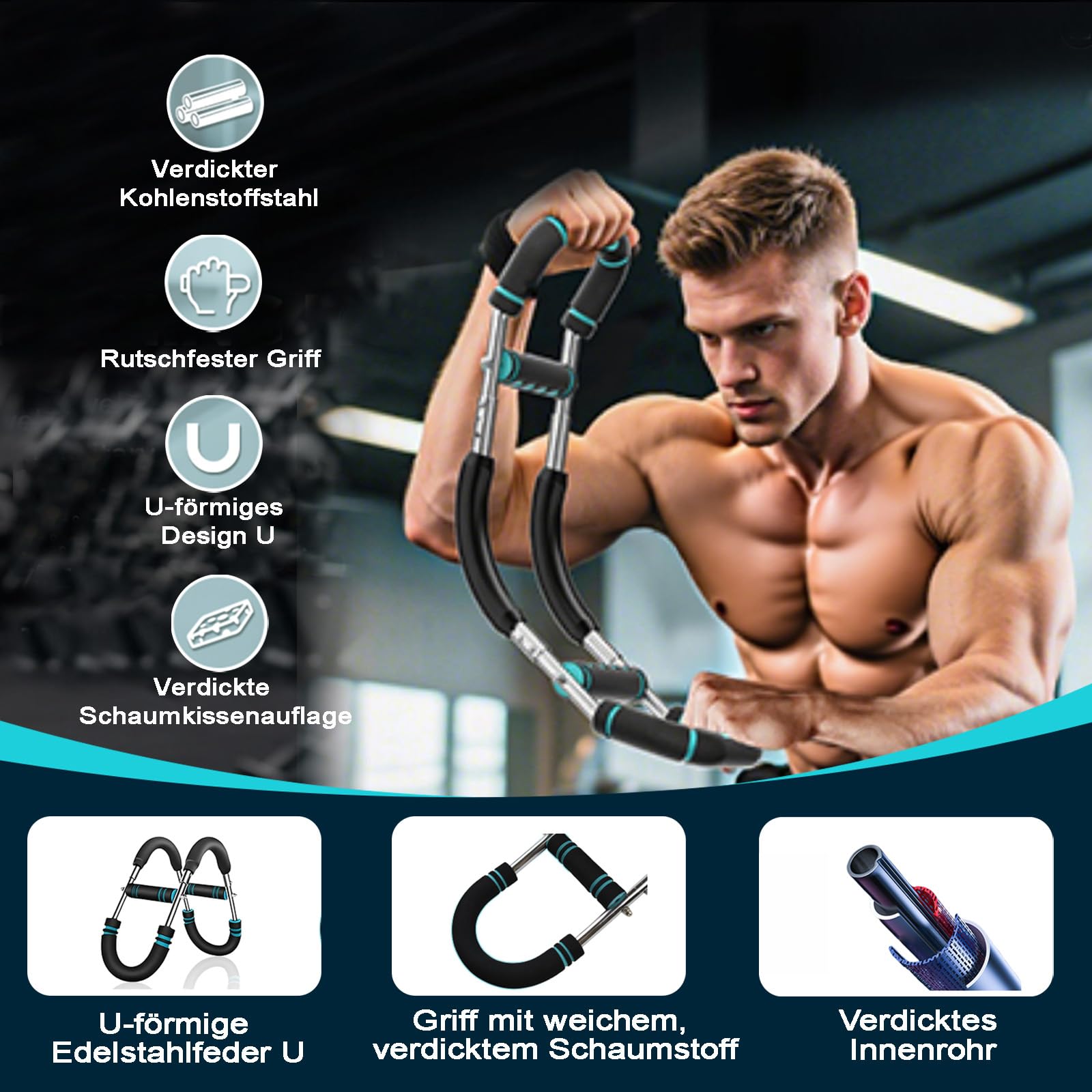 Shaker Twister - Espansore regolabile per la parte superiore del corpo e delle gambe, per la forza del corpo, per il fitness, modellare il corpo perfetto per gli uomini