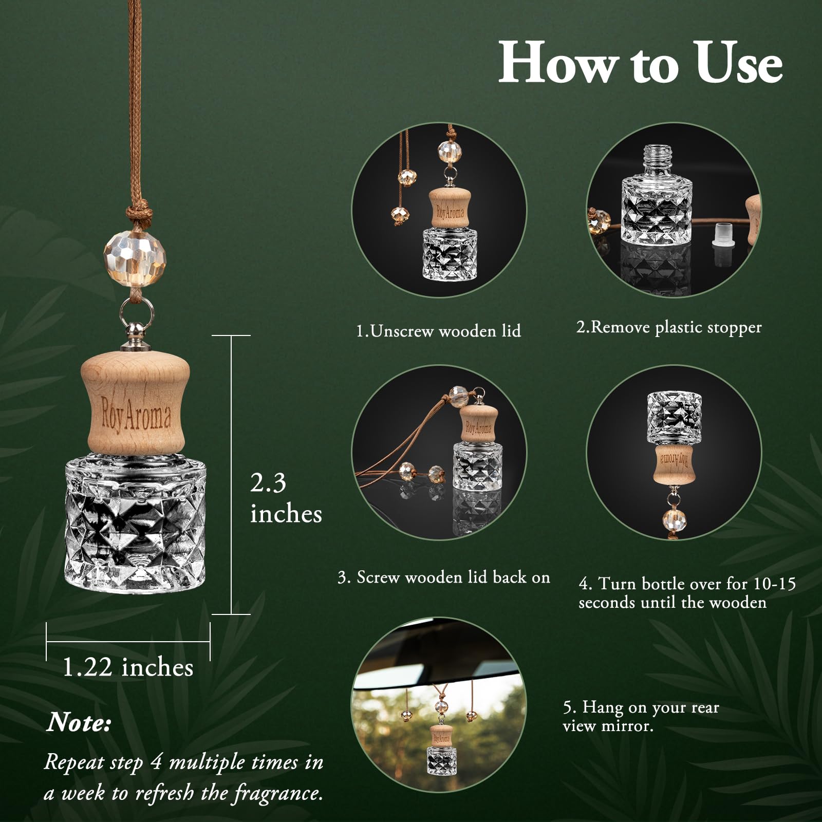 Amazon.com: RoyAroma Hanging Car Air Freshener, 2 Pack Long