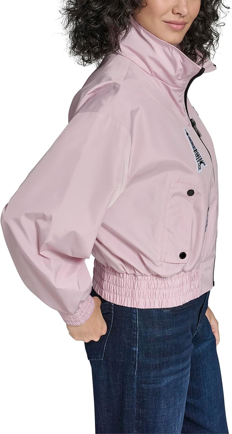 KARL LAGERFELD Women's Logo Patch Bomber Jacket