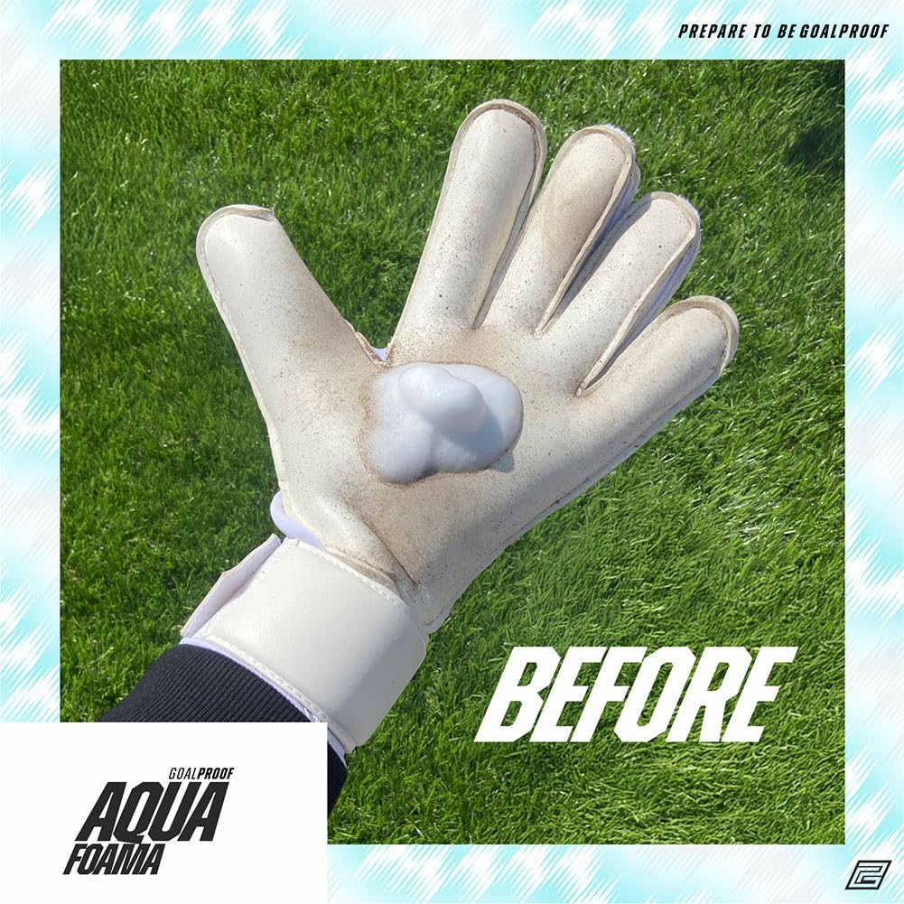 Goalproof Aqua Foama Nettoyant pour gants de gardien de but | Mousse de nettoyage pour gants de gardien de but | Mousse moussante pour gants de gardien de but | Prise en main plus durable