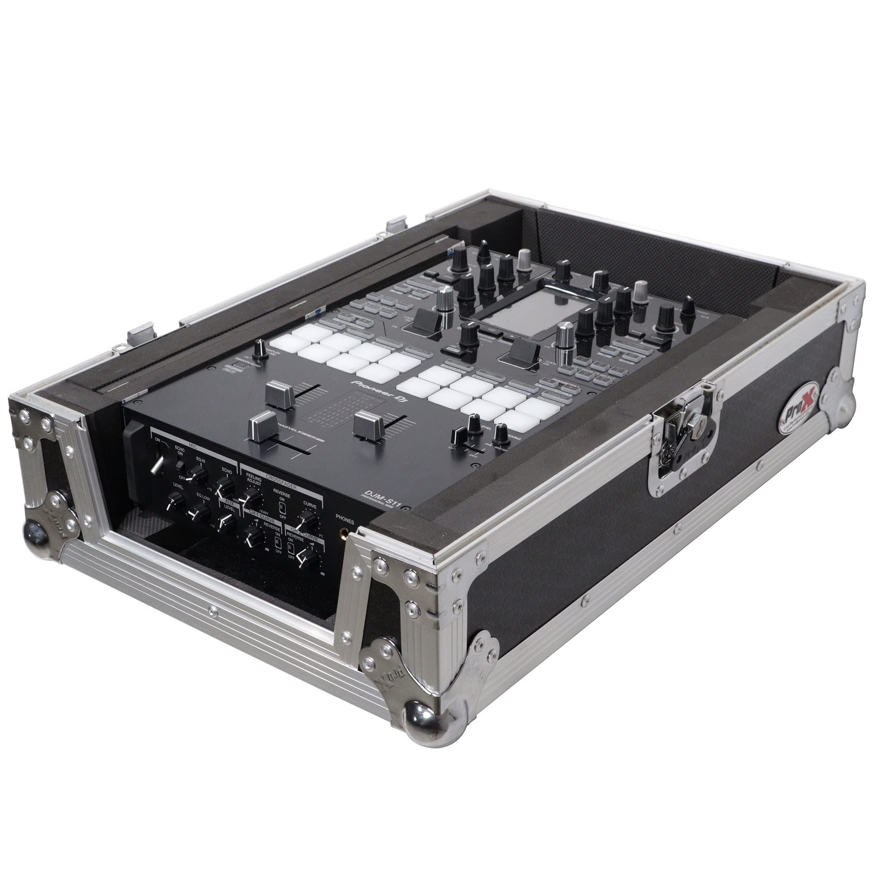 Prox XS-M11 ATA Flight Style Universal-Tasche für Pioneer DJM S11 Rane Seventy 70 Seventy 72 MK2, Finish Schwarz, Silber auf Schwarz, Einheitsgröße
