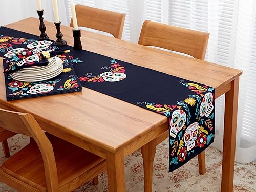 Miniatura 3 de YiHomer Día de los Muertos Halloween - Máscara de esqueleto floral Dia De Los Muertos, fiesta mexicana del Cinco de Mayo, fiesta mexicana,