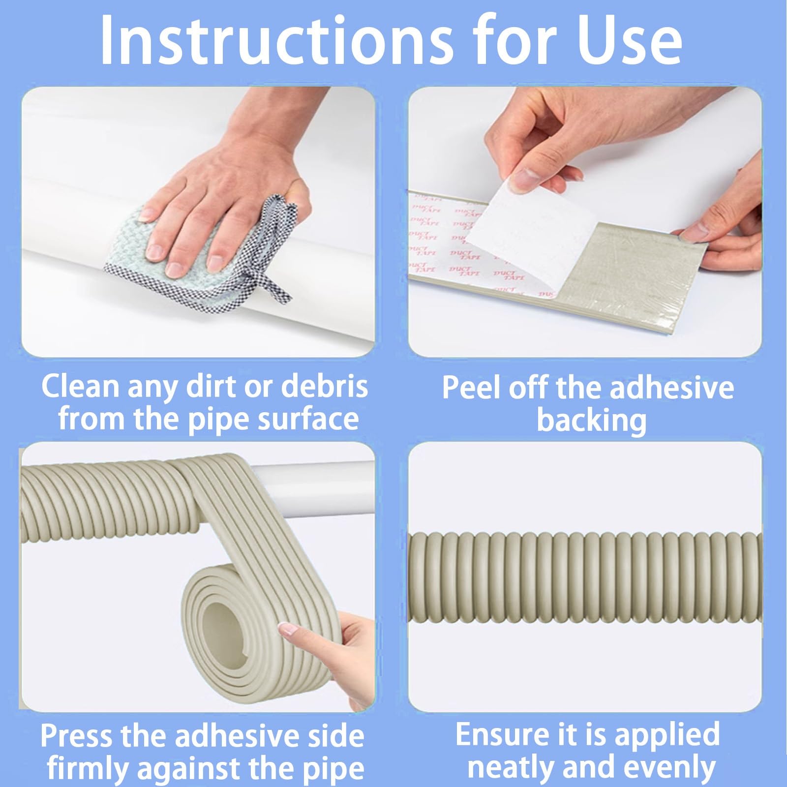Avvolgimento a Spirale Isolante per Tubature, Autoadesivo Tubo Isolante, Beige e Grigio Isolamento Tubi Condizionatore, Adatto per la Protezione Antigelo Invernale(Grey,W20cm*L6m)