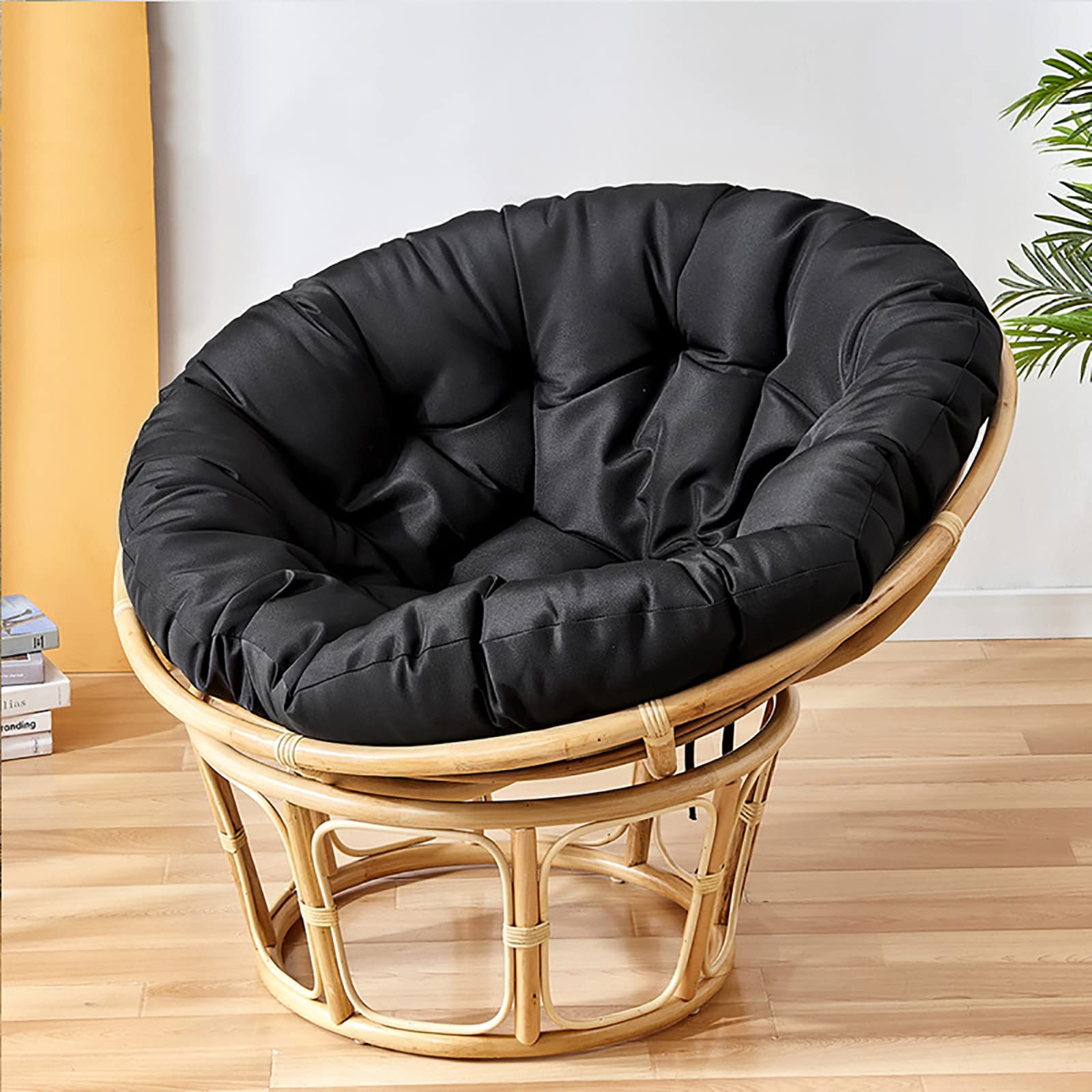 Thickened Overstuffed Round Papasan Chair Cushion - Leisure Hanging Egg Chair Swing Rocking Chair (E 90x90cm/35.43x35.43in)