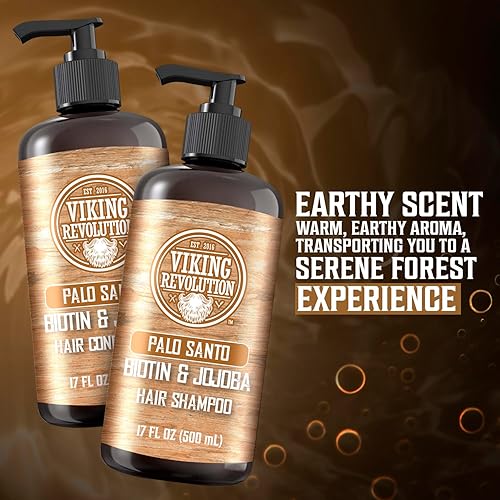 Vista 17 de Viking Revolution Spiced Vanilla Mens Shampoo and Conditioner Set with Biotin and Jojoba Oil - Natural Hair Shampoo and Hair Conditioner for Men