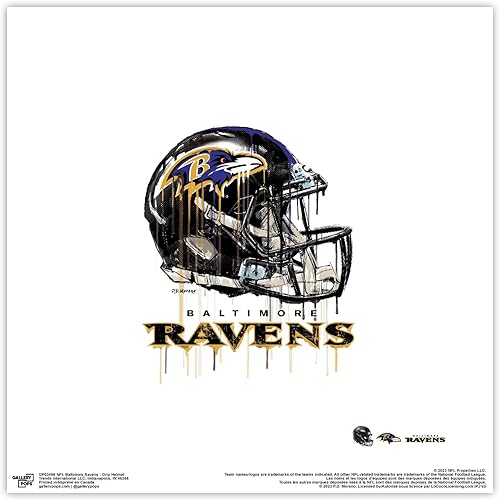 Miniatura 9 de Trends International Gallery Pops NFL Baltimore Ravens - Póster de pared con casco de goteo, 12.00 x 12.00 pulgadas, versión de marco negro