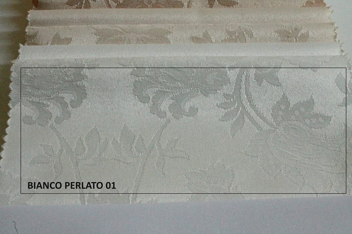 RICAMI FIORENTINI BALDI Zestaw 6 serwetek odpornych na plamy 40 x 40 cm, pasujące do obrusu, wykończenie zapiekanki, wysokiej jakości rzemiosło Toscano, biała perłowa 01