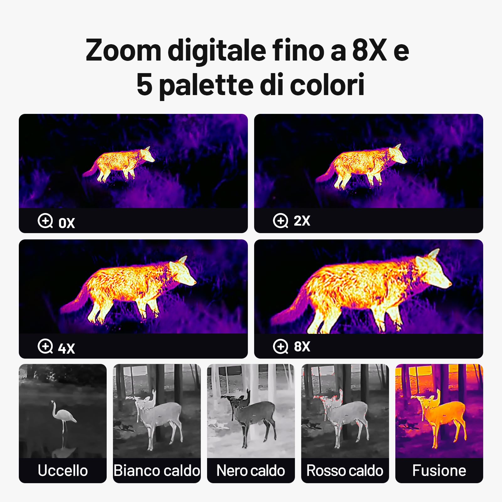 TOPDON TS004 Termocamera Professionale, Monoculare Visore Termico 320x240 TISR 50Hz, 410m Campo di Rilevamento,13mm Obiettivo, Memoria 32GB, WiFi, 2-8X Zoom, per Caccia, Osservazione Fauna, Outdoor