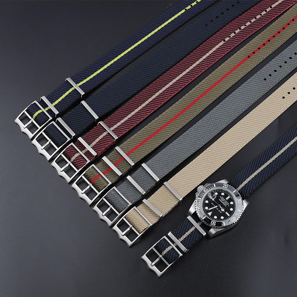 Bracelets élastiques en nylon tressé à boucle régl Bracelet de montre en Nylon bracelet de montre 20mm 22m sport bracelet intelligent accessoires de montre de remplacement bracelet de montre en nylon
