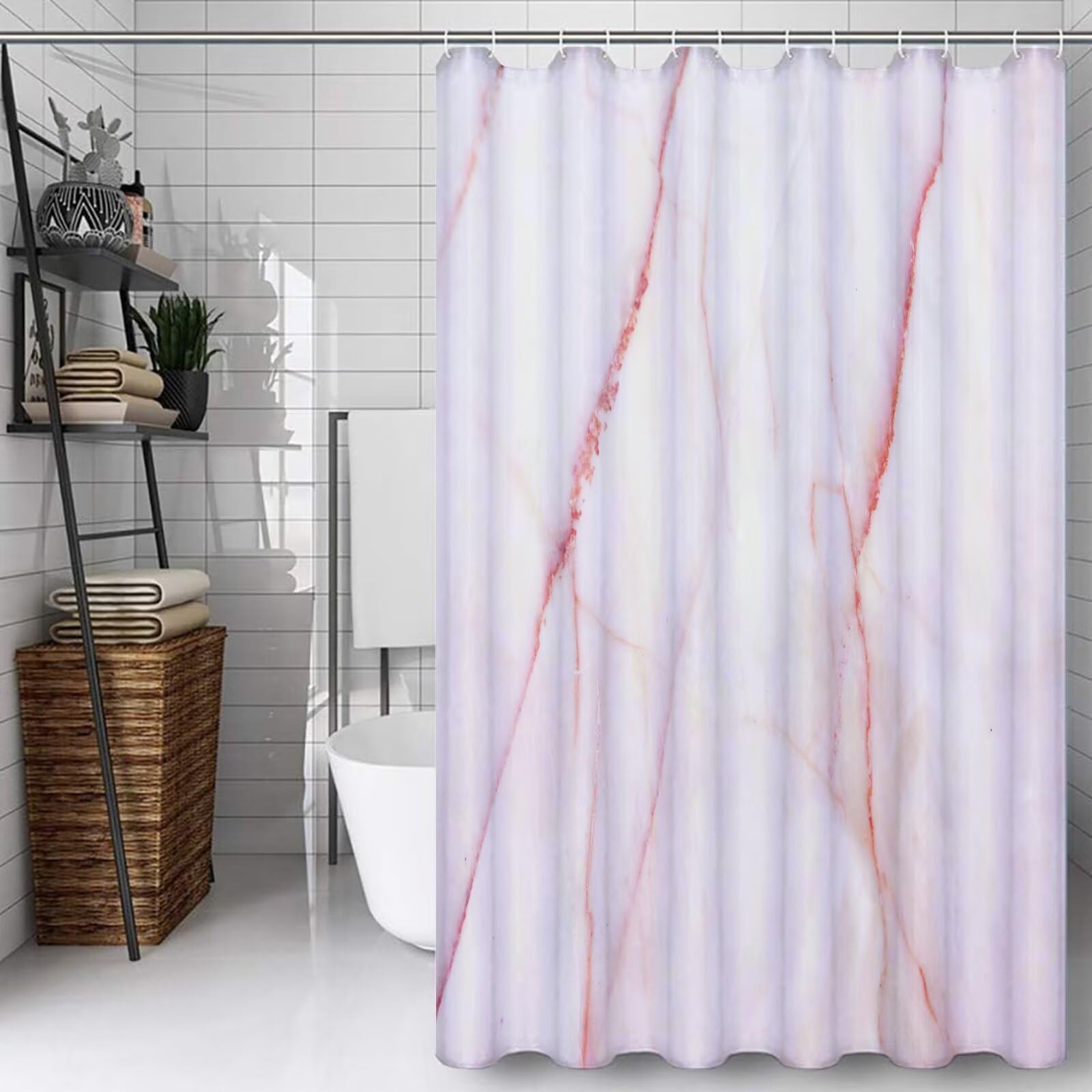 Rideau de douche abstrait rose 80x200 cm pour salle de bain d'hôtel