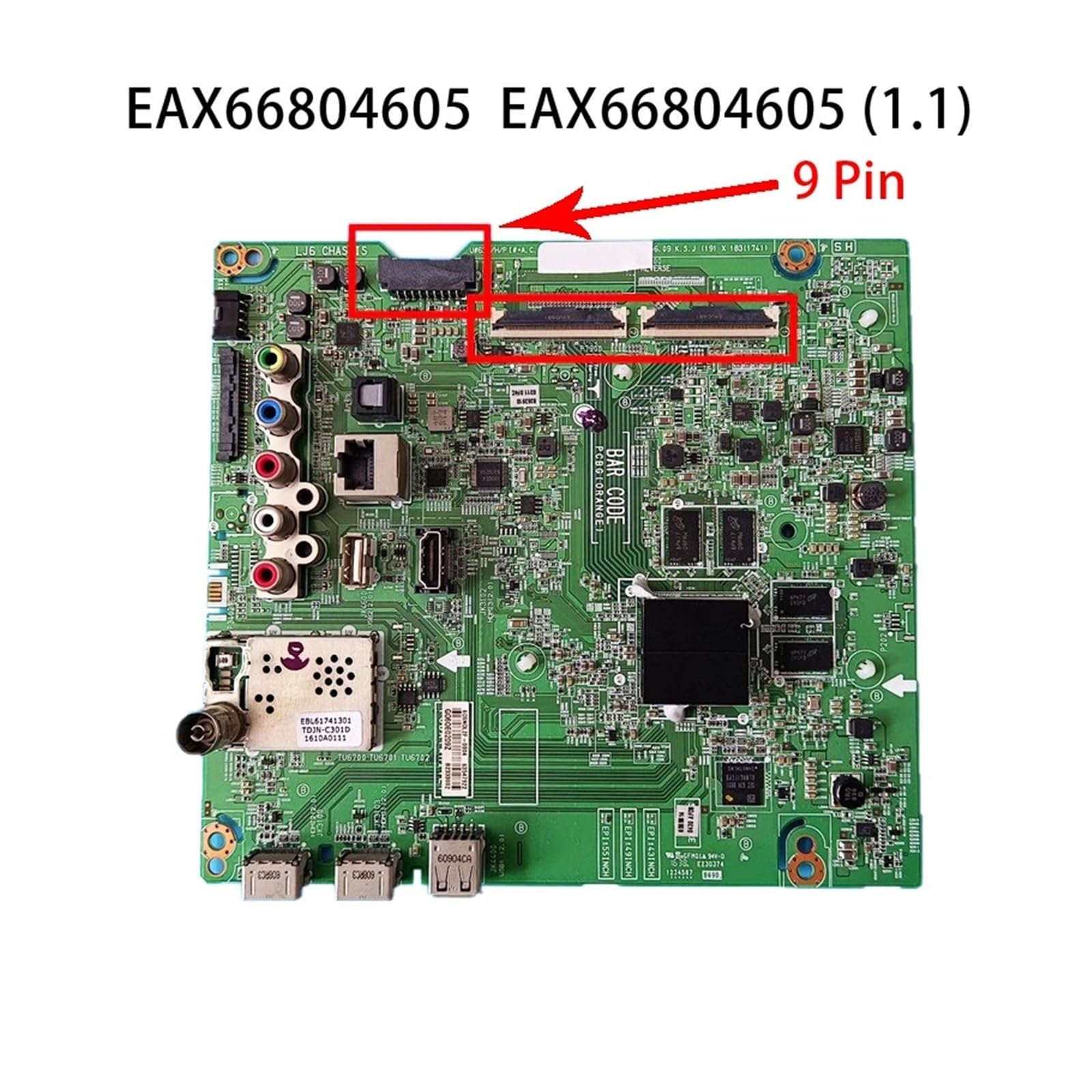 Carte mère EAX66804605 EAX66804605(1.1), Compatible avec Les téléviseurs LG 55 Pouces 55UH650V 55UH668V 55UH661V LC550EGG