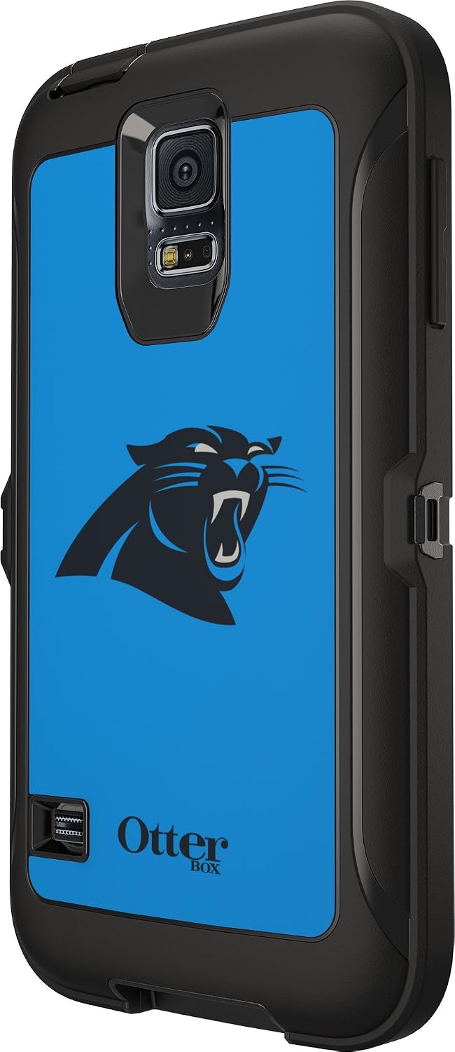 OTTERBOX DEFENDER SERIES Case for Samsung GALAXY S5 - Retail Packaging - NFL Panthers (Black Carolina Panthers NFL Logo)