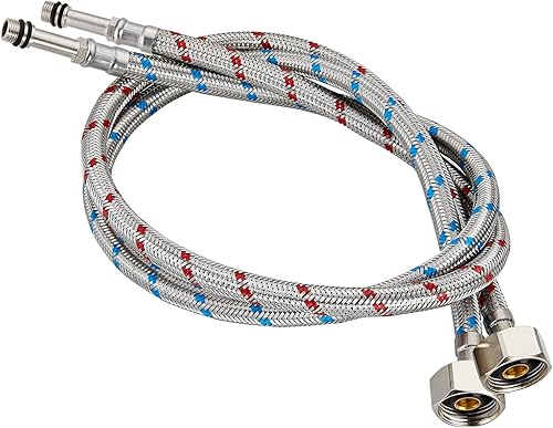 Aolemi Mangueras de suministro de grifo de 32 pulgadas trenzadas de acero inoxidable largo conector de líneas de suministro de grifo hembra de 12