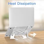 Adjustable Laptop Stand, Portable Folding Laptop Riser, 7-Levels Ventilated Aluminum Laptop Holder for Desk, Ergonomic Universal Computer Stand, Compatible with 9-17" Laptop, Silver