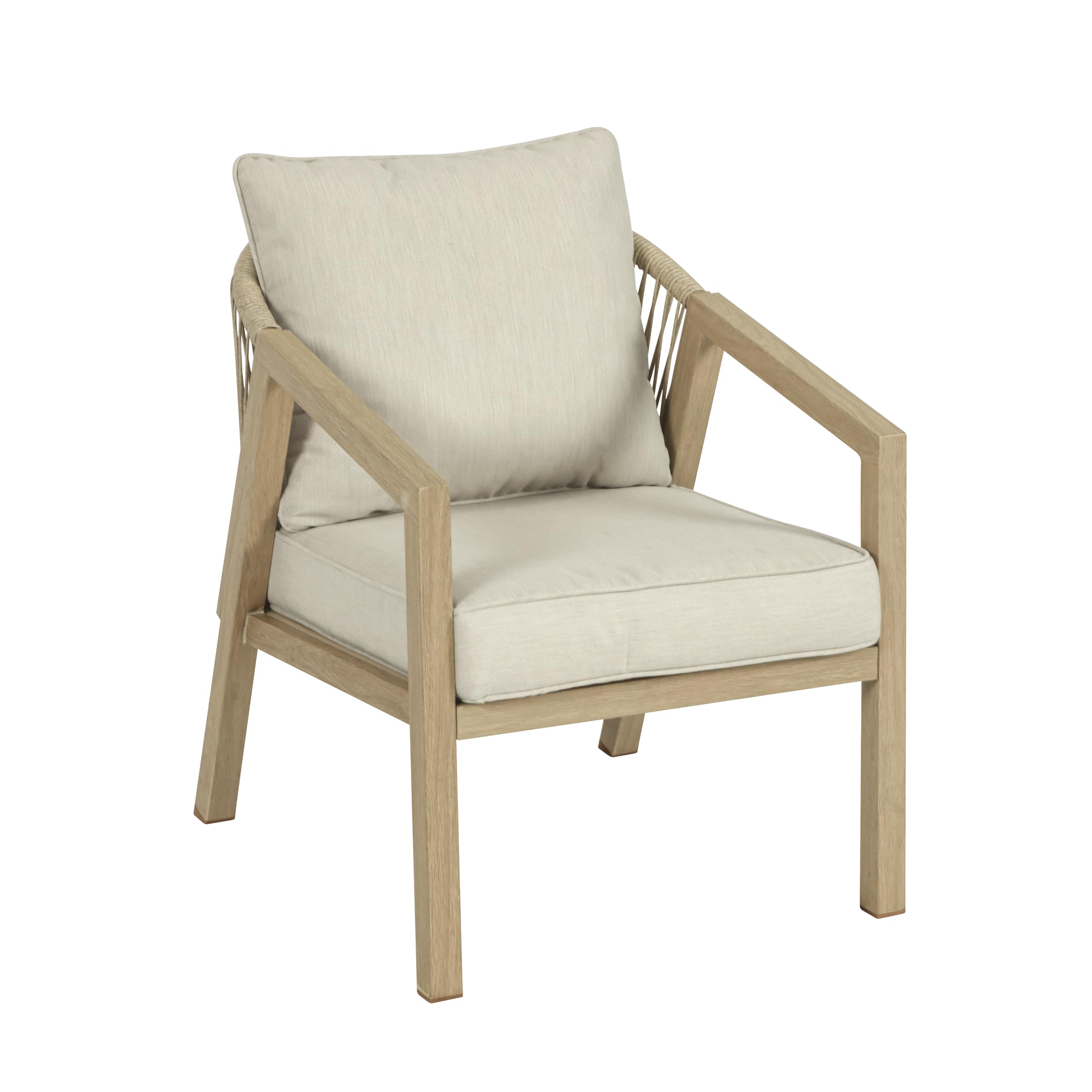 Koll Living Lounge-Set Amber | Outdoor Sitzgruppe mit Gartensofa, Gartensesseln & Tisch | Stahlgestellt in Holzoptik | Wetterfest & UV-beständig | Mix & Match Gartenlounge Beige/Braun