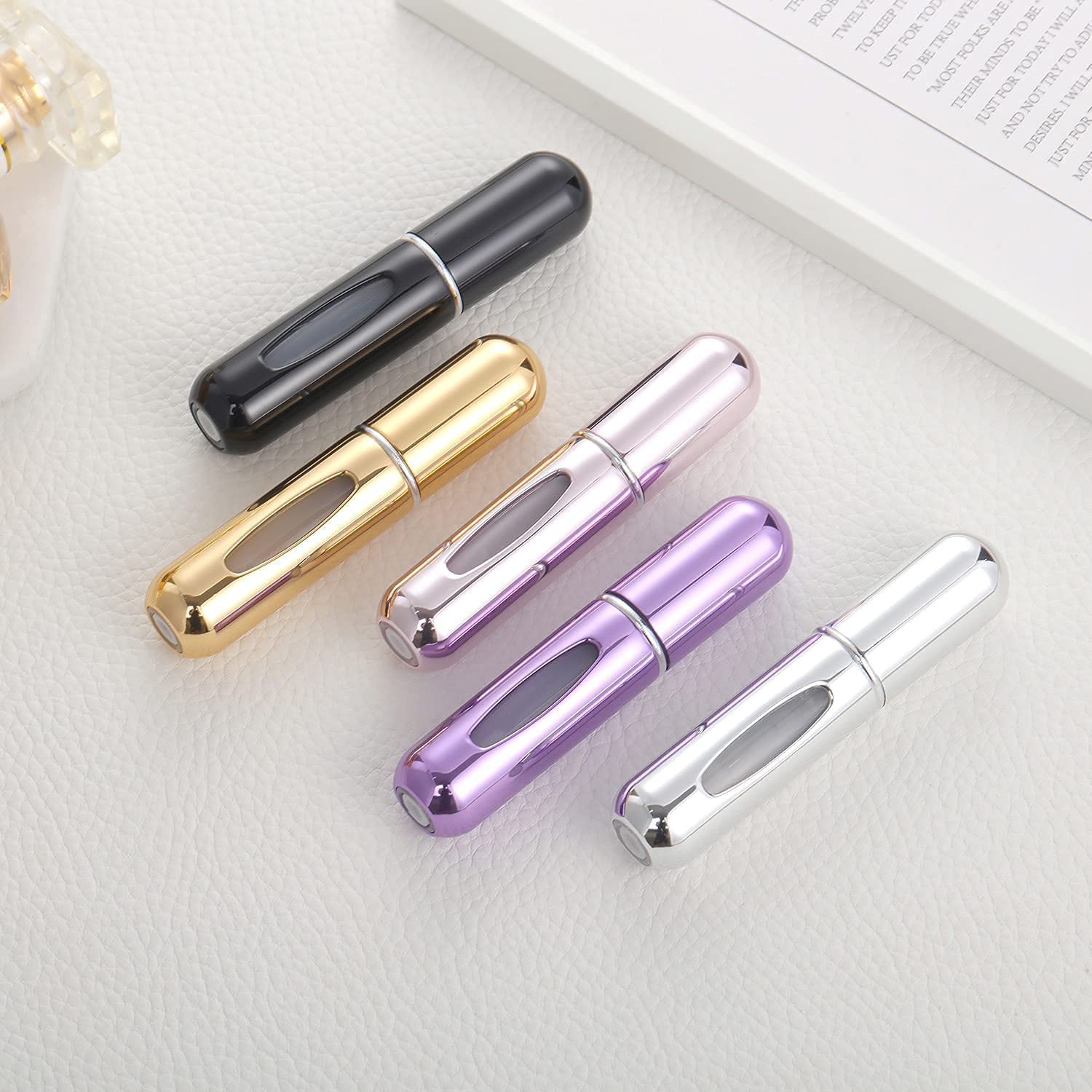 Portable Mini Perfume Refillable Atomizer Container, Portable Perfume Spray Bottle, Travel Perfume Scent Pump Case Fragrance Empty Spray Bottle for Traveling and Outgoing (5 ml) (1)