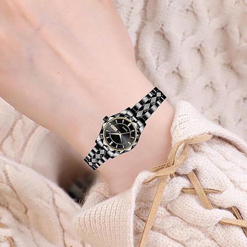 Miniatura 2 de BESTKANG Reloj de pulsera clásico para mujer, de lujo, impermeable, con calendario, acero inoxidable, de cuarzo, para mujer