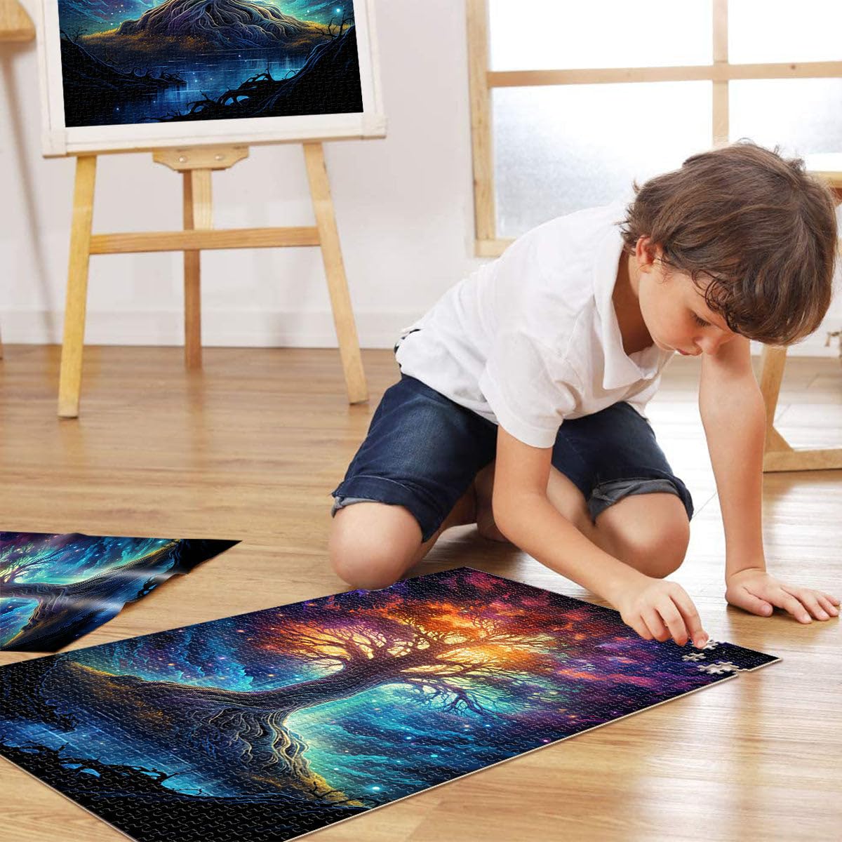 Puzzle para adultos, árbol del mundo, 2000 piezas, rompecabezas para adultos, 27,56 x 39,37 pulgadas, rompecabezas de mapa gris para adultos y niños a partir de 14 años para decoración del hogar