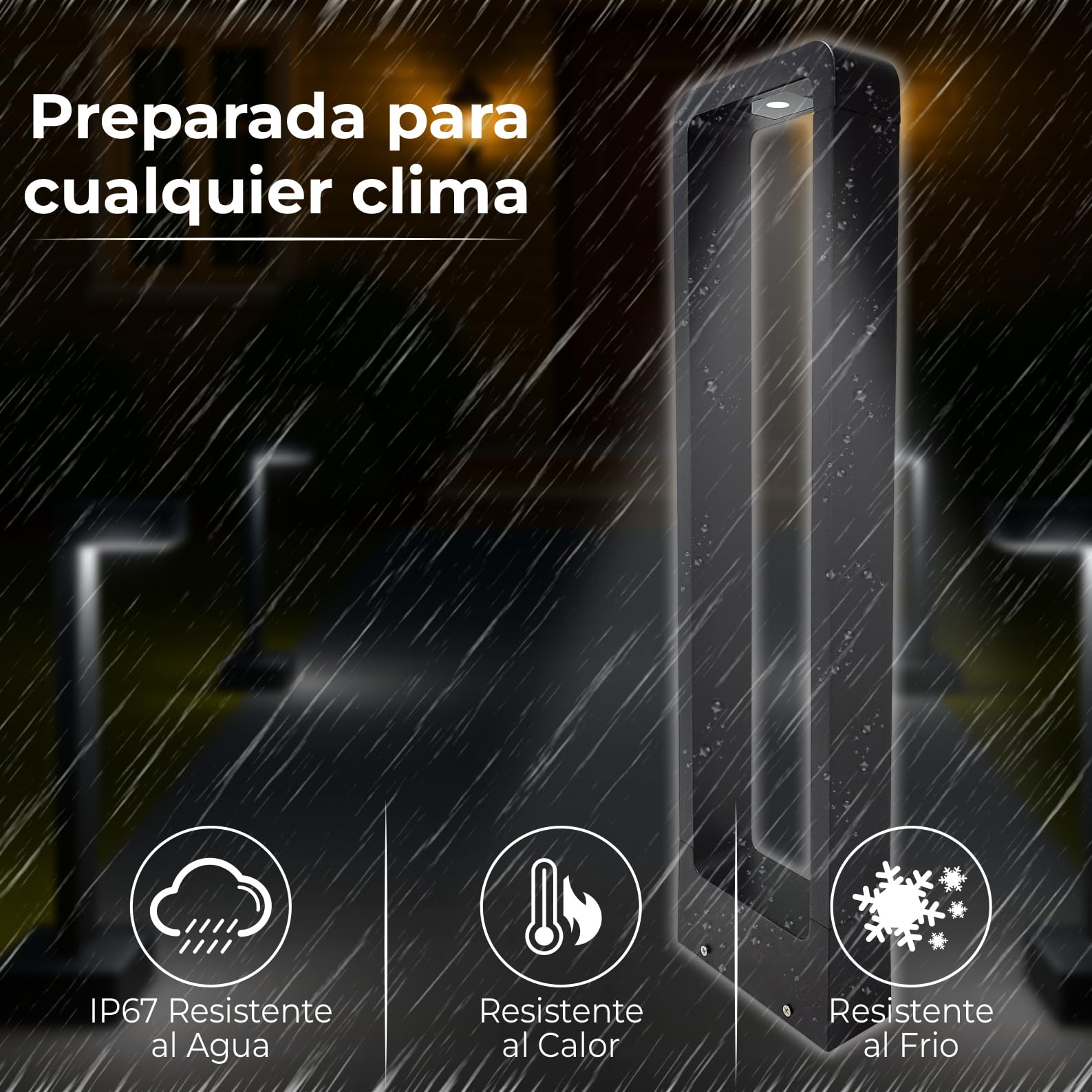 LED ATOMANT 2x Baliza LED Jardin 7W Color Luz Fria 750lm IP67 Metal Negro | Color Blanco Frio 6500K