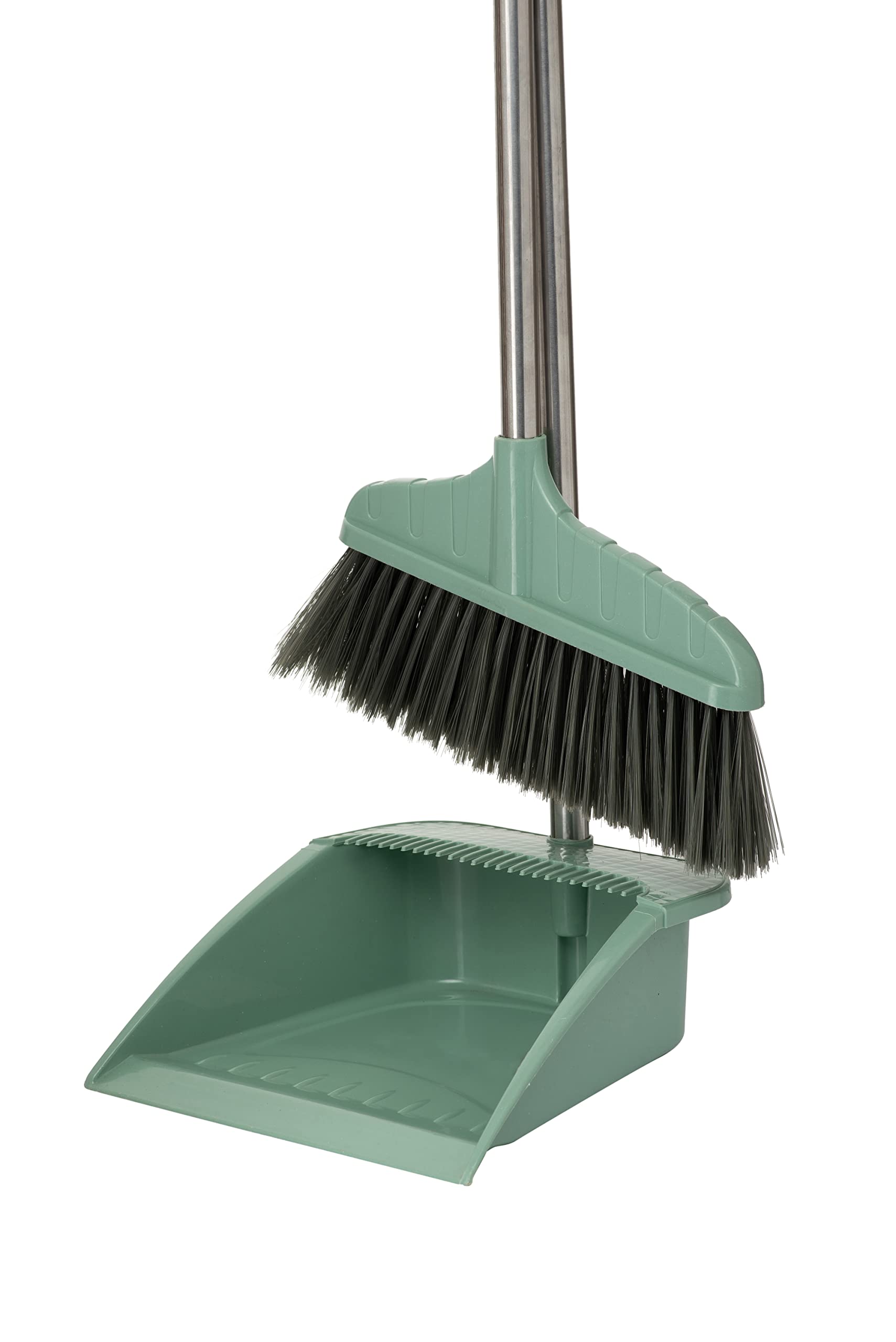 TRADY Household Floor Sweeper Upright Foldable Broom and Dustpan Set Stainless Steel Long Handle Adjustable Broom | Multi Color | Pack of 1 (B0BC91XD45) Amazon Price History, Amazon Price Tracker