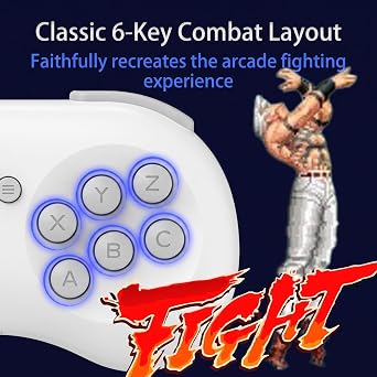 6-Button Layout Fighting Controller for iPhone, Android, Switch, PC, PS4