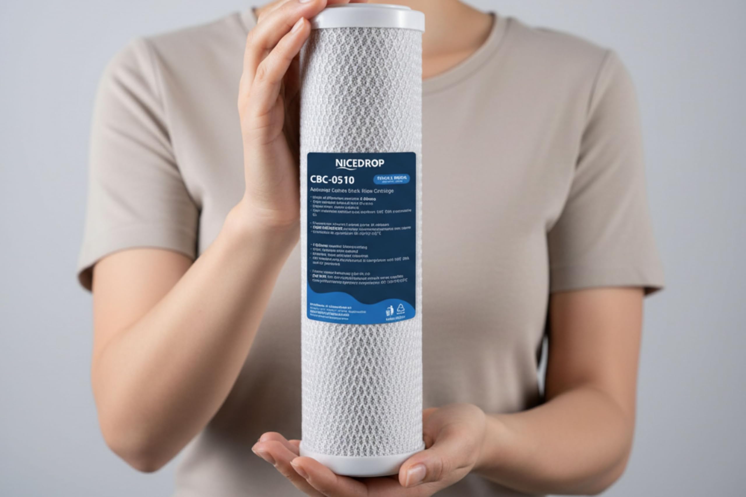 Carbon Block CTO 10" 5 Micron Filtro Acqua per Sistemi ad Osmosi Inversa - Carbone Attivo - Rimuove Sostanze Organiche - Sedimenti - Metalli - Pesticidi - Inquinanti - Cloro (6 Pezzi)