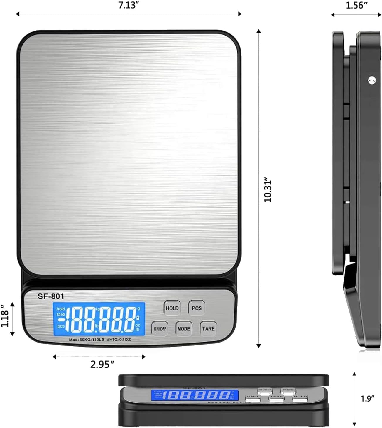 70% оƒƒ Dіѕсоunt 110 LB x 0.1oz (1g) Precision Digital Scale Postal Shipping Scale Stainless Steel AC/DC Adapter with Large Base Counting Function for UPS USPS 80% оƒƒ Dіѕсоunt 110 LB x 0.1oz (1g) Precision Digital Scale Postal Shipping Scale Stainless Steel AC/DC Adapter with Large Base Counting Function for UPS USPS