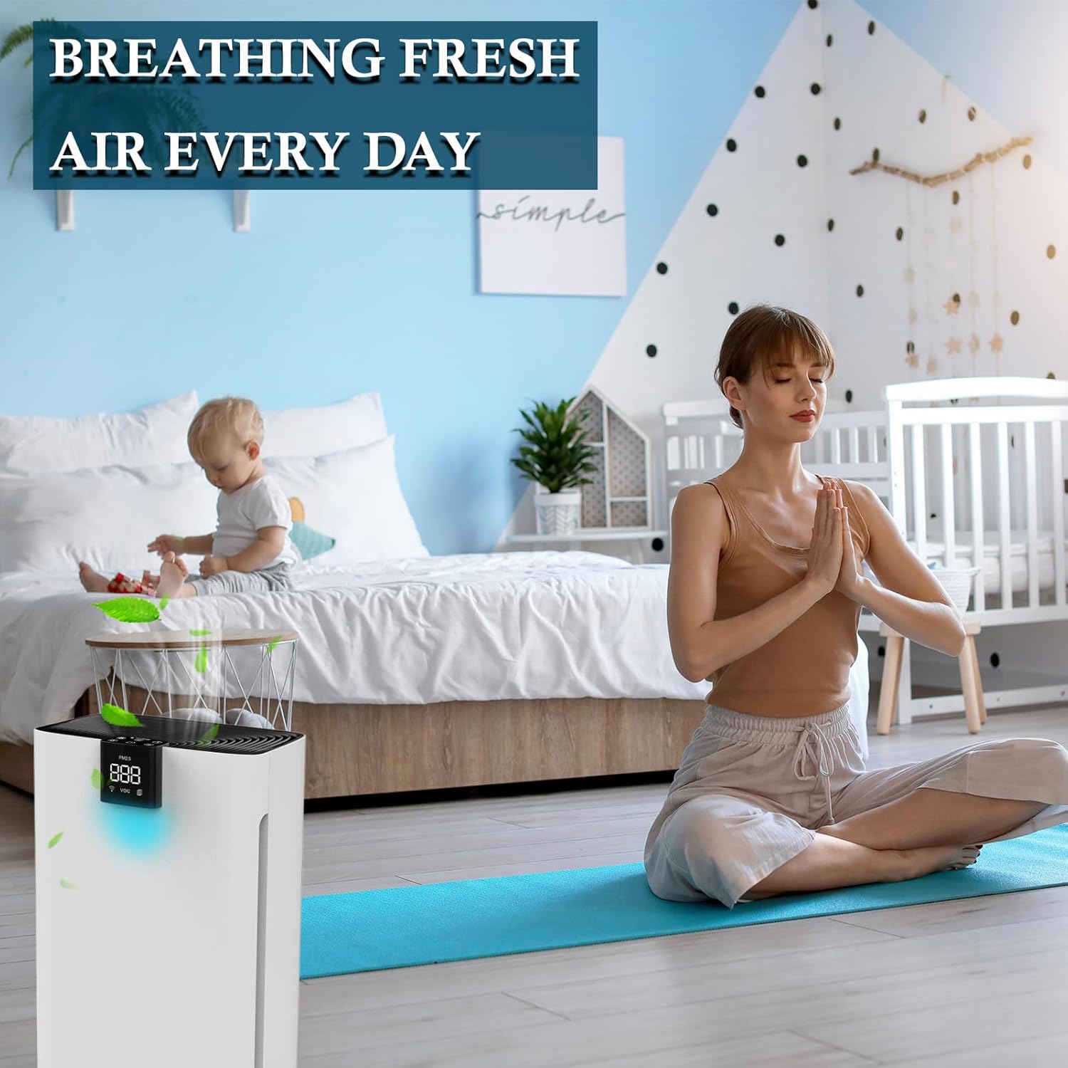 EPI360 Air Filter Replacement For Air Purifier Compatible with MOOKA® EPI360 Air Purifier, 4-stage Filtration System, Pre-Filter, H13 Filter（2-Pack)