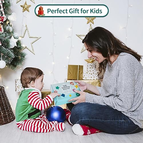 Miniatura 7 de Amy&Benton Bloque apilable de goma suave para bebés de 1 año de edad, bloques de construcción de silicona para 6, 12 y 18 meses, bloques de