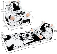 Vista 3 de Silla para Niños Pequeños con Piel de Conejo Sintética – Sofá Infantil Plegable 2 en 1, Sofá Suave para Lectura, Dormitorio o Sala de Juegos, Edades