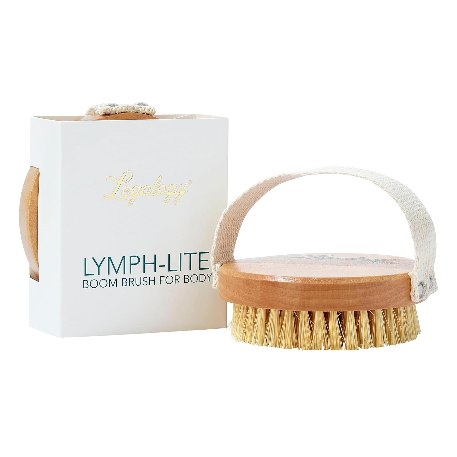 Legology Premium Natural Exfoliating Body Brush for Skin Detox & Cellulite - Lymph-Lite Boom Brush for Body