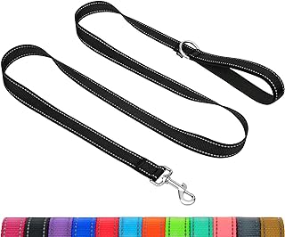 Taglory Hundeleine Mittelgroße Große Hunde Leicht | Doppelseitig Reflektierend | Gepolsterter Griff | Unterstützung 10 bis 75 kg | 1.8m x 2.5cm | Schwarz product image
