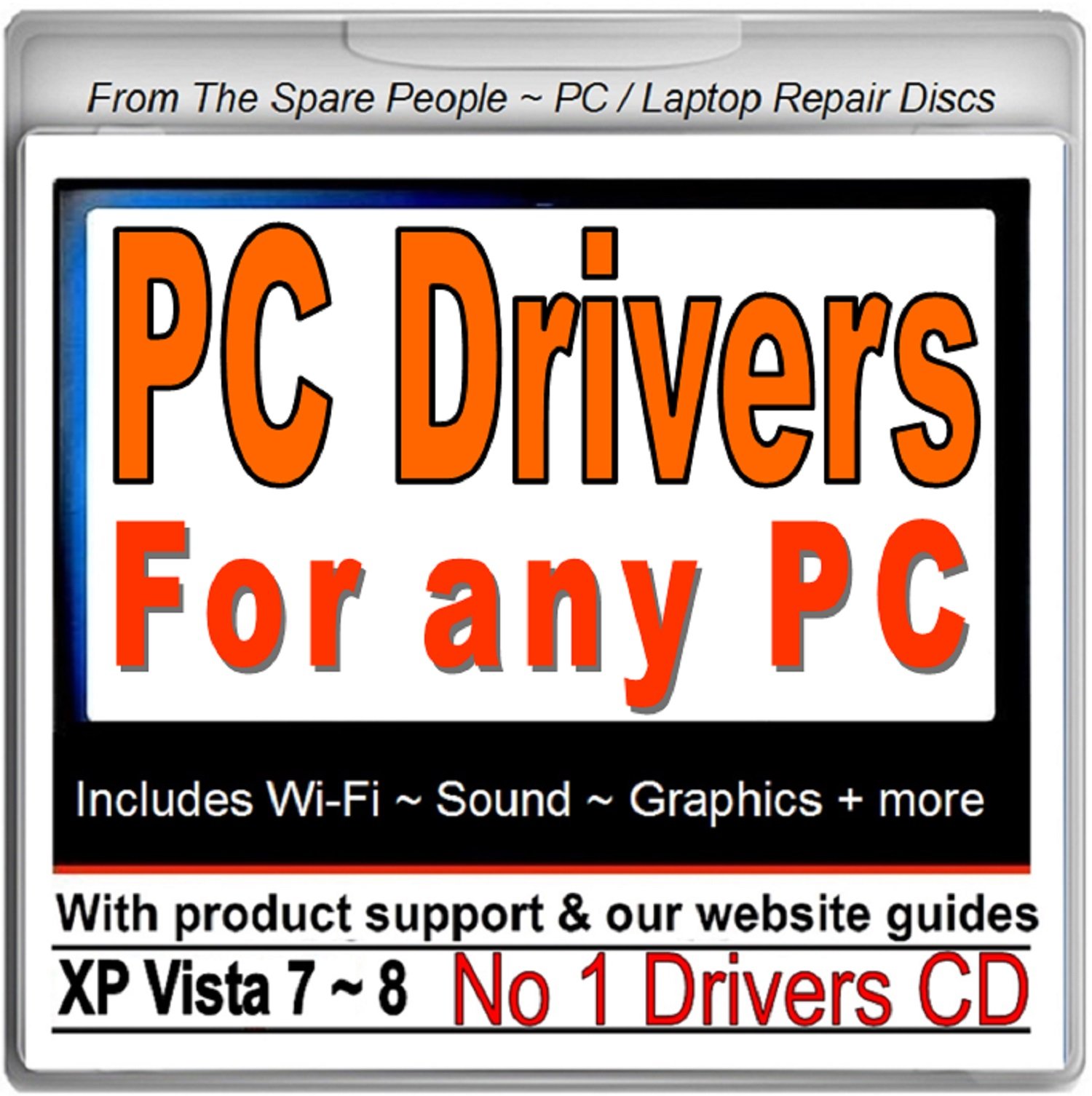 DRIVER DISC for WINDOWS ~ 7 / 8 / VISTA / XP ~ ALL LAPTOPS + PC's ~ NO INTERNET Connection required