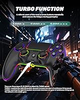 Vista 4 de MYSTILUCK Wireless Pro Controller for PS5/Pro/PC/MAC/Mobile/Steam Deck, Gamepad with 7 Color RGB Lighting/Hall Effect